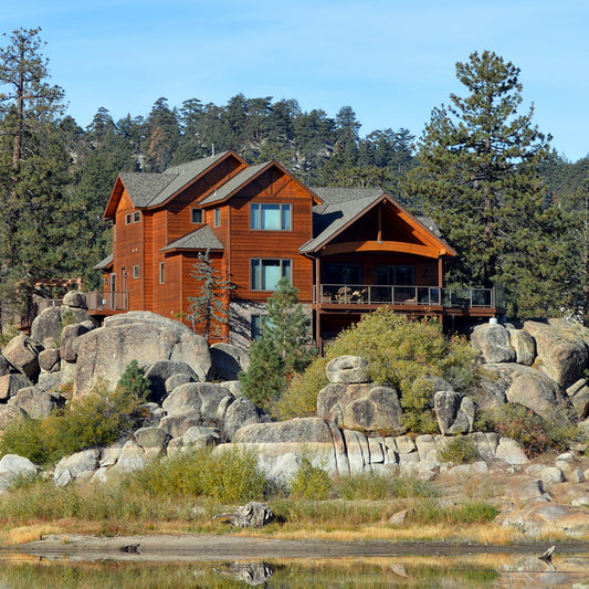 House built on rocky terrain