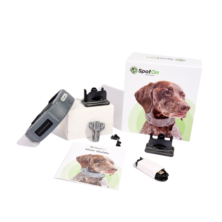 SpotOn GPS Dog Fence product packaging.