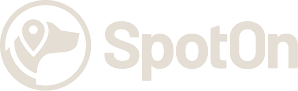 SpotOn logo with a green dog icon and text on a white background